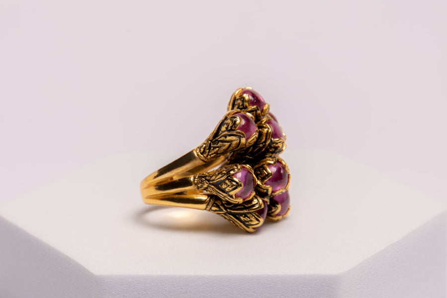Vintage Ruby Gold Plated Ring
