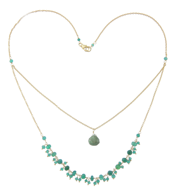 Necklace Green Onyx silver