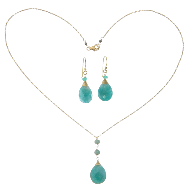 Set Indian-Emerald earing pendant