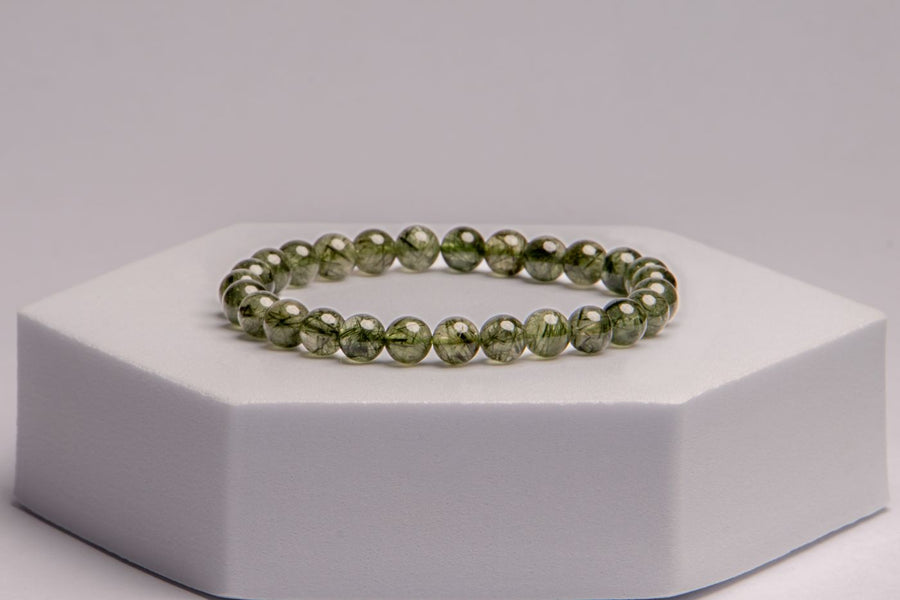 Handcrafted Green Rutile Quartz Bracelet