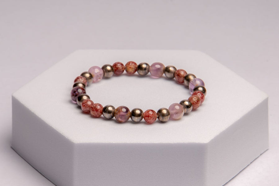 Handcrafted Red Jasper and Hematite Bracelet