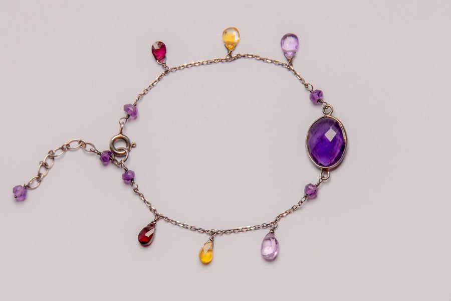 Amethyst and Gemstone Bracelet