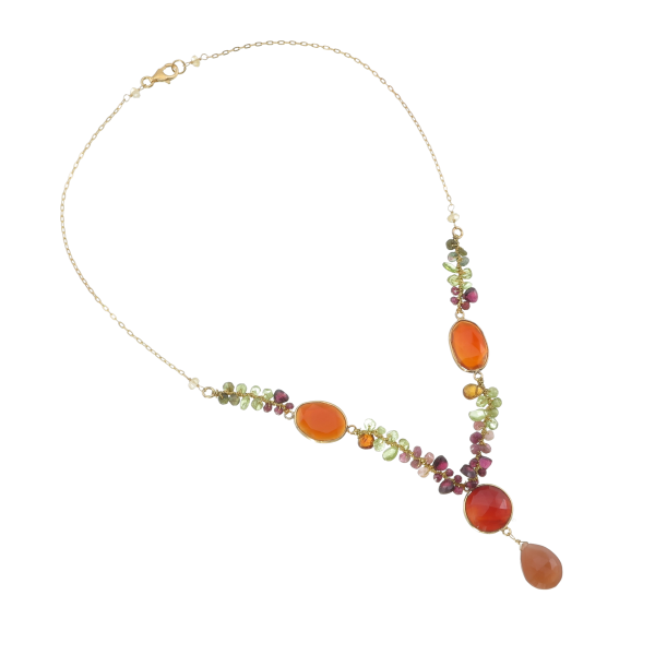 Carnelian Garnet Peridot pendant