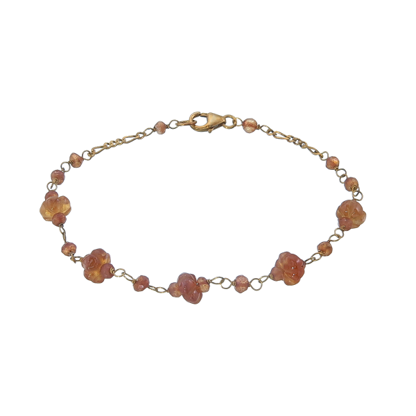 Brown Garnet silver bracelet
