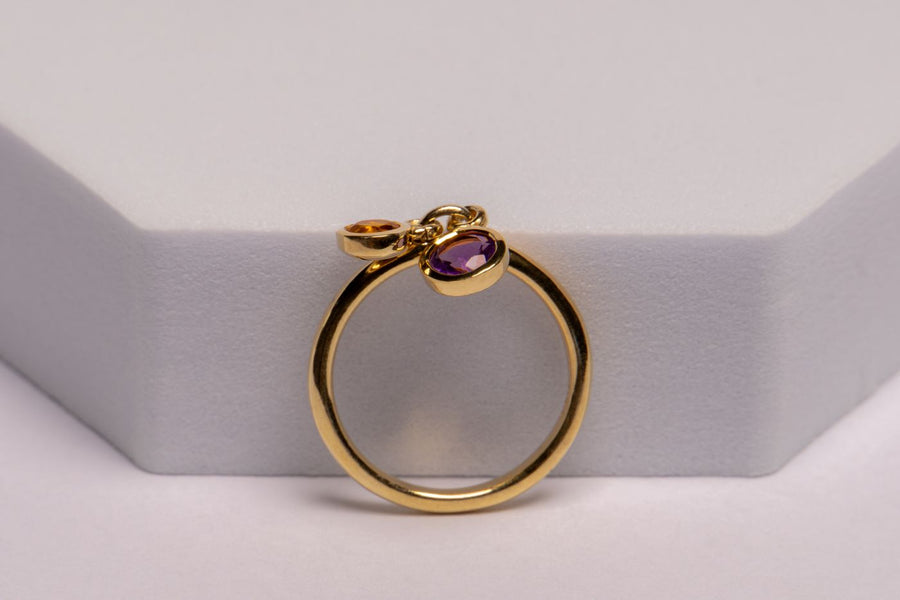 Amethyst and Citrine Gold Ring