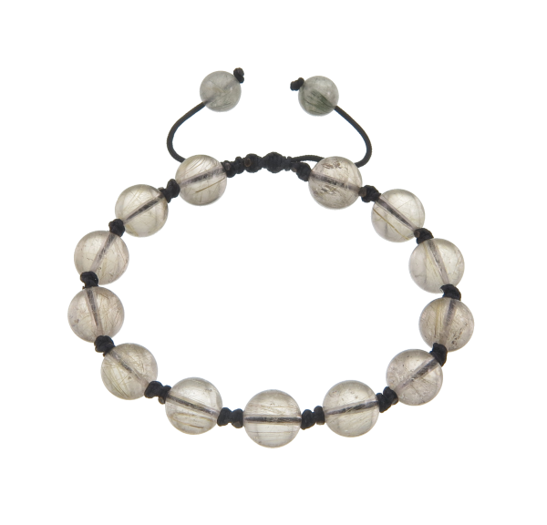 Gold Rutilated Quartz Macrame Shambala Bracelet