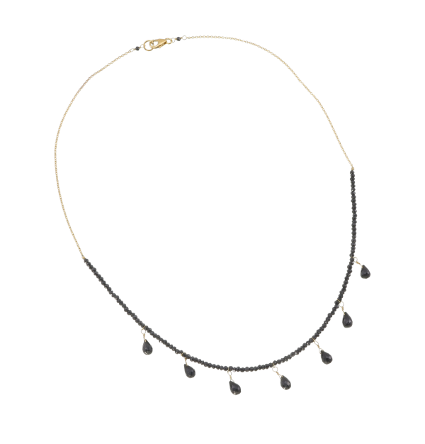 Black Spinel silver Necklace