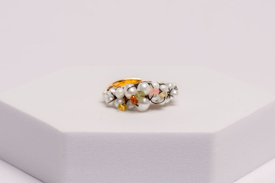 Handcrafted Pearl Cluster Ring